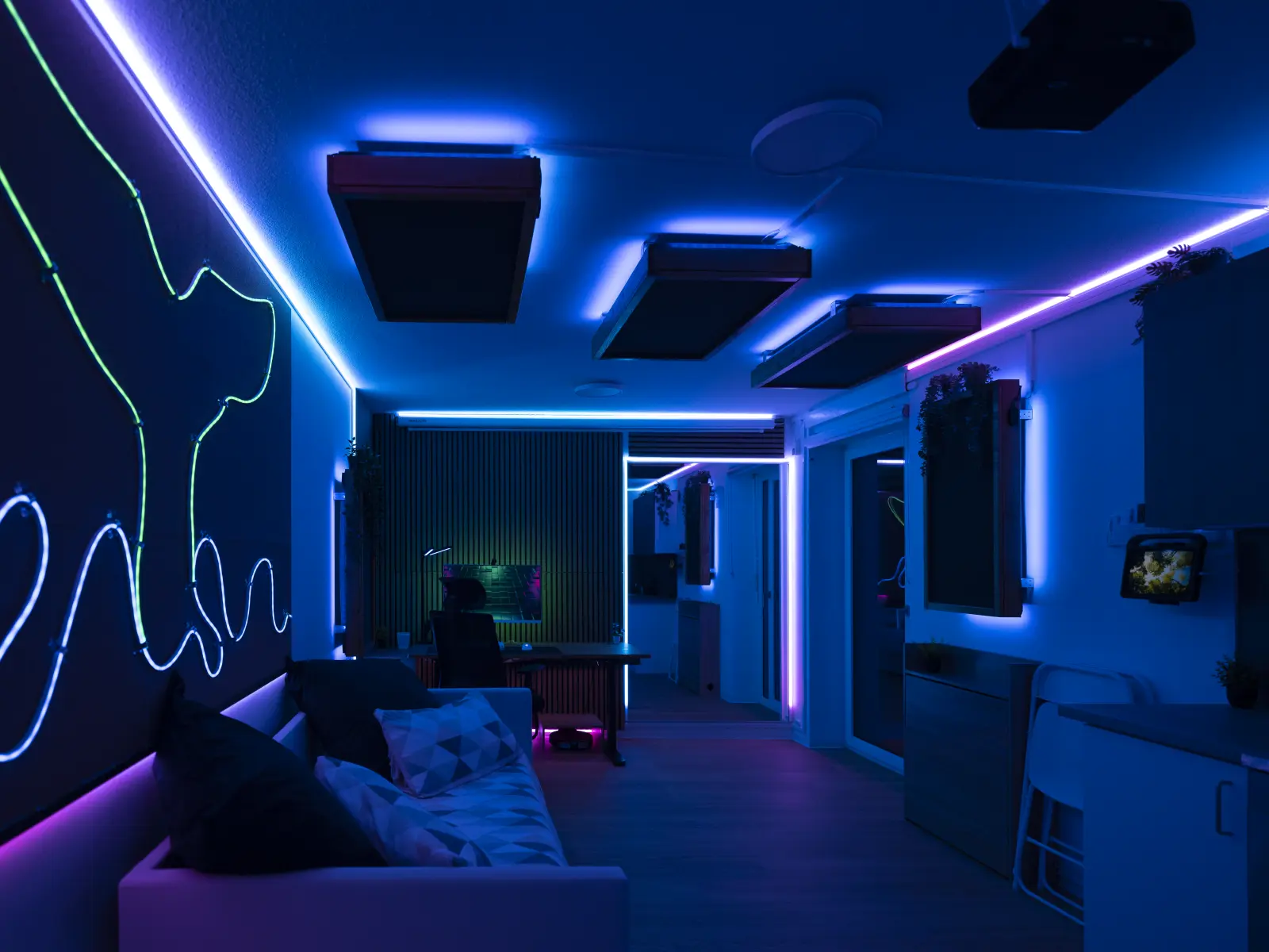 Premium studio interior with RGB lighting at Cool Studios